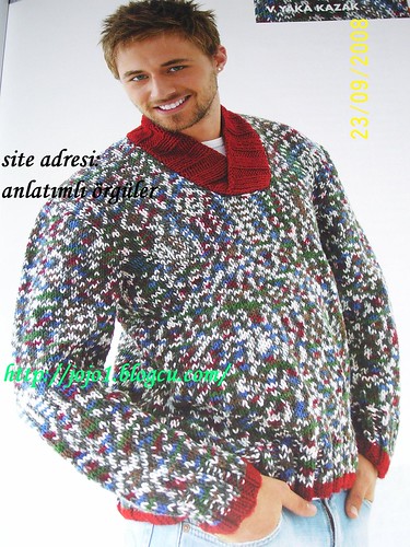 v yakalı erkek kazak anlatım