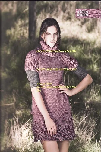 örgü düğümlü elbise anlatımı