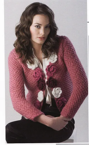 örgü çiçekli hırka anlatımı