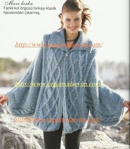 örgü bol kollu hırka anlatımı