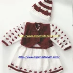 örgü bebek yelek ve şapka anlatımı