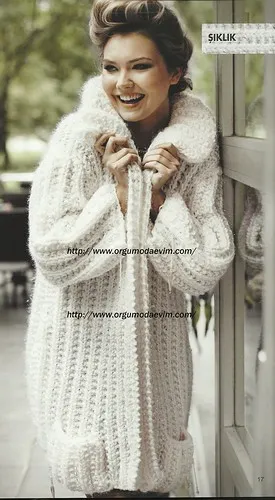 örgü yakalı uzun hırka anlatımı