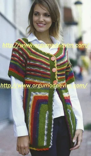 Yarım kollu örgü hırka anlatımı