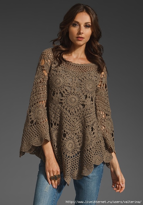 Motifli bluz ve şeması