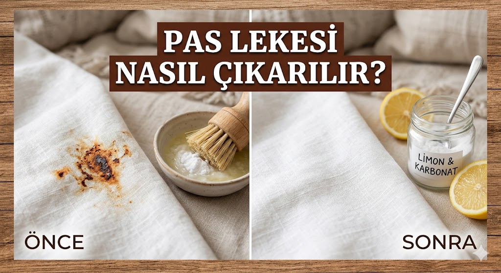 kumaş üzerindeki pas lekesini doğal yöntemle çıkarma.