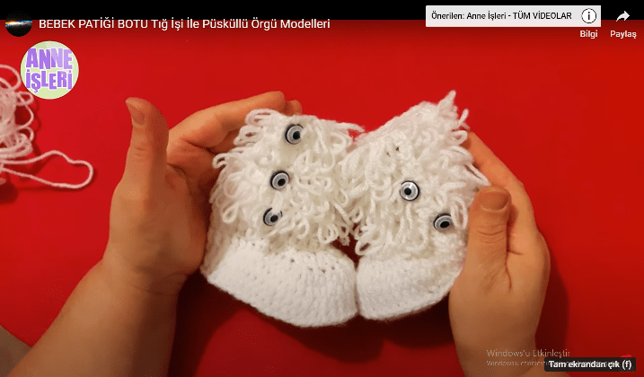 PÜSKÜLLÜ BEBEK BOTU NASIL YAPILIR  TÜRKÇE VİDEOLU ANLATIM