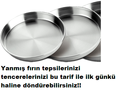YANMIŞ FIRIN TEPSİ VE TENCERELERİNİZİ İLK GÜNKÜ HALİNE DÖNDÜREN TARİF