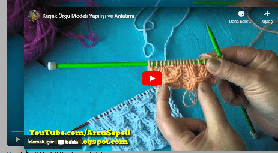 KUŞAK ÖRGÜ VİDEOLU ANLATIMI