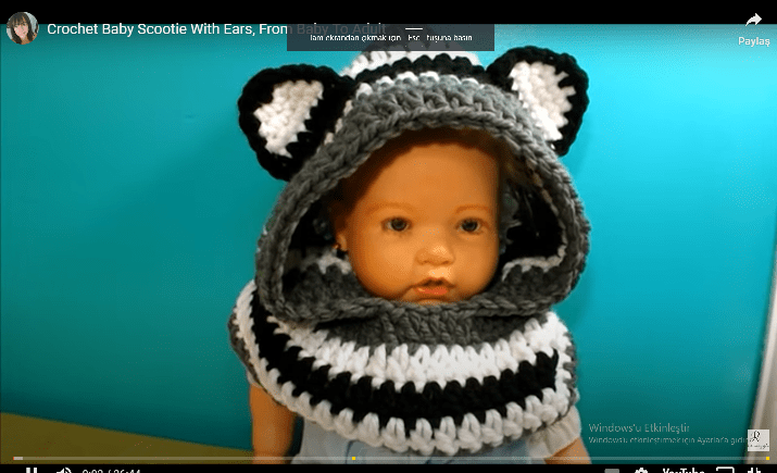 KAPÜŞONLU KULAKLI ÖRGÜ ATKI YAPIM VİDEOSU