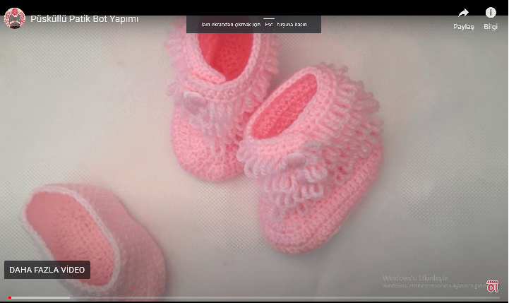 PÜSKÜLLÜ ÖRGÜ BOT YAPILIŞI