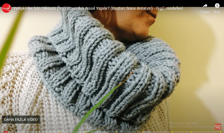 DİKİŞSİZ ÖRGÜ BOYUNLUK ANLATIM