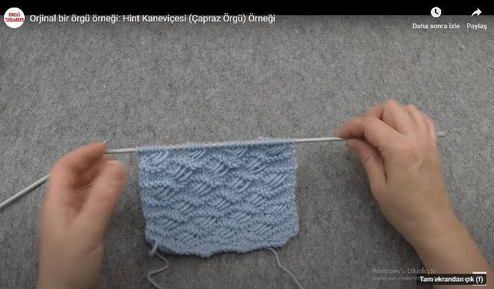 Hint kanaviçesi örgü yapılışı videolu