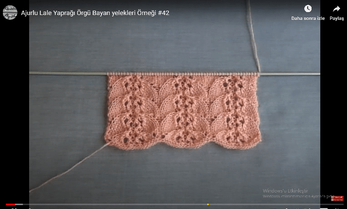 LALE YAPRAĞI ÖRGÜ ANLATIM VİDEOLU