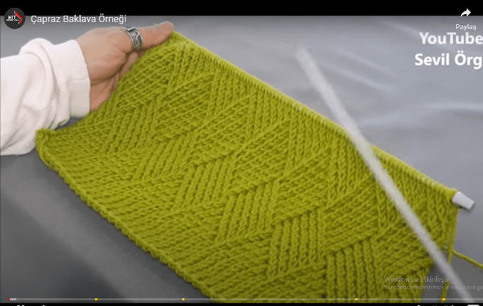 ÇAPRAZ BAKLAVA ÖRGÜ NASIL ÖRÜLÜR