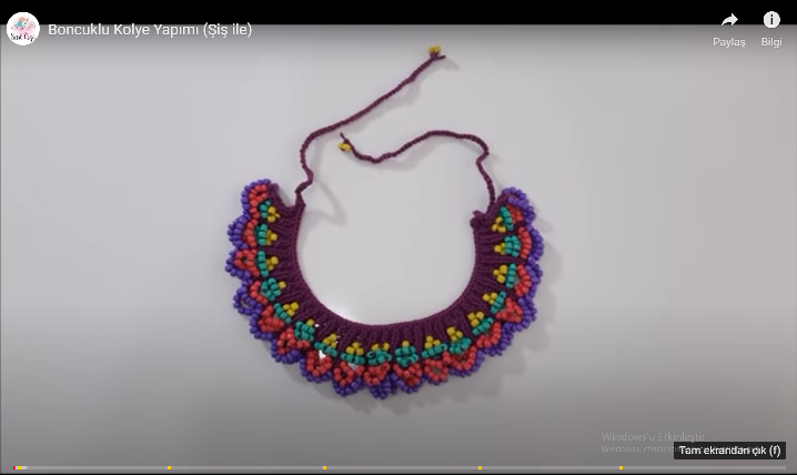 Şiş ile boncuklu kolye nasıl yapılır videolu anlatım