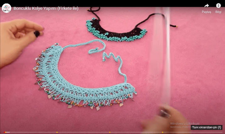 FİRKETE İLE BONCUK KOLYE NASIL YAPILIR