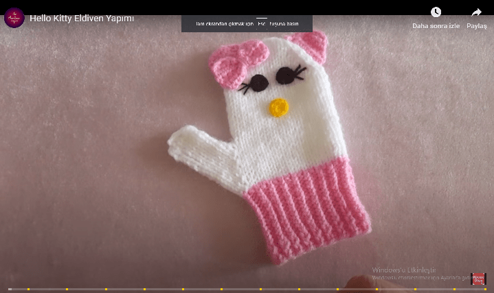 HELLO KİTY ELDİVEN NASIL YAPILIR