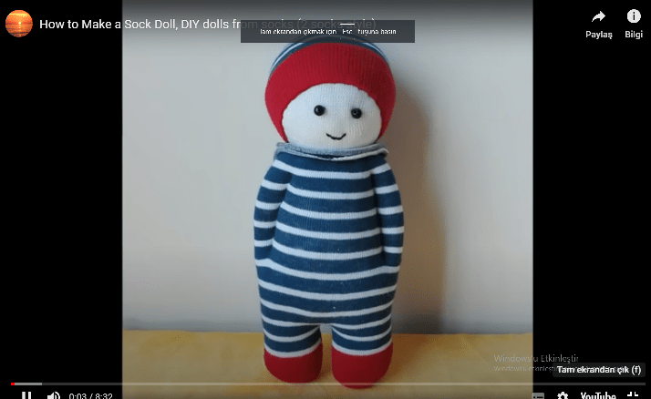 2 ÇORAPTAN BİR BEBEK YAPILIŞI