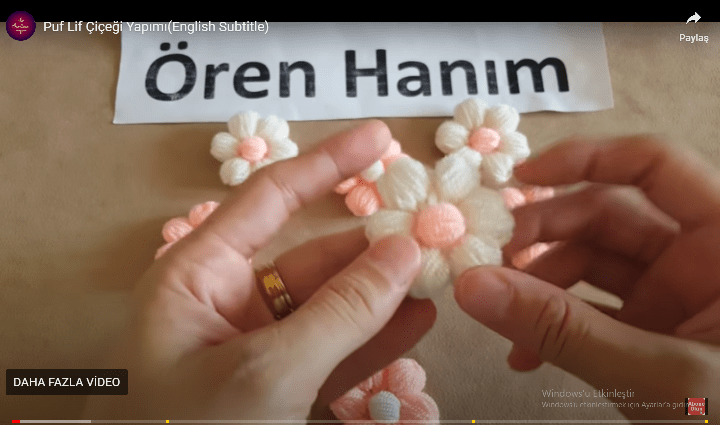 Kabartma puf çiçeği nasıl yapılır