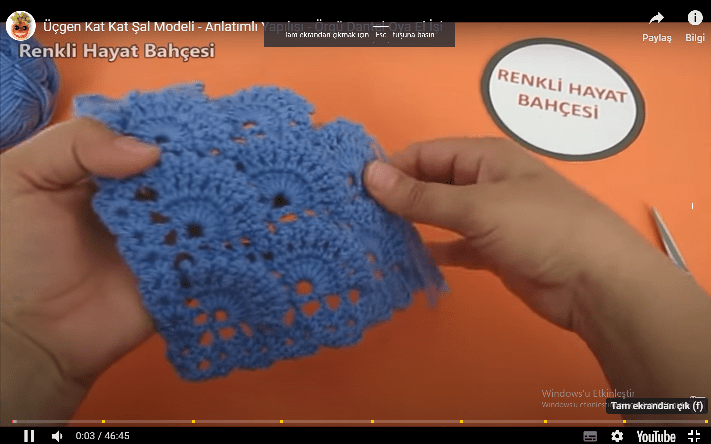 ÖRGÜ ÜÇGEN ŞAL YAPILIŞI