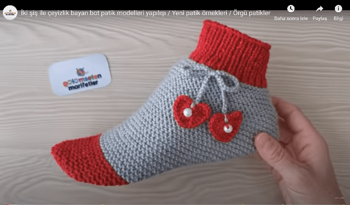 Çok Kolay Örgü Bot Patik Yapılışı