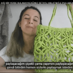 Çiçekli pull&bear örgü çanta yapılışı
