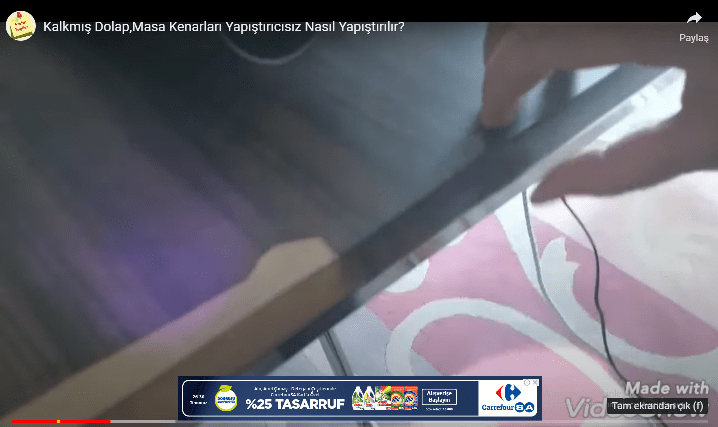 MASA KENARLARINDAKİ KALKMIŞ YERLERİ YAPIŞTIRICI OLMADAN ESKİ HALİNE ÇEVİRME