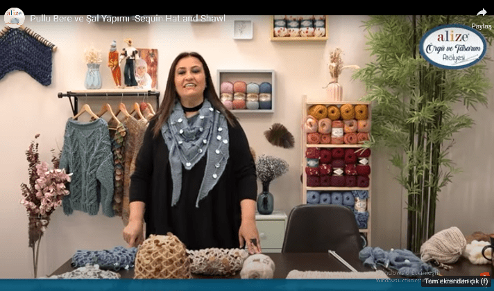 Pullu örgü şal ve bere yapılışı