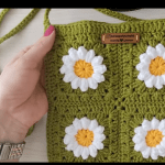 Örgü papatyalı çanta nasıl yapılır