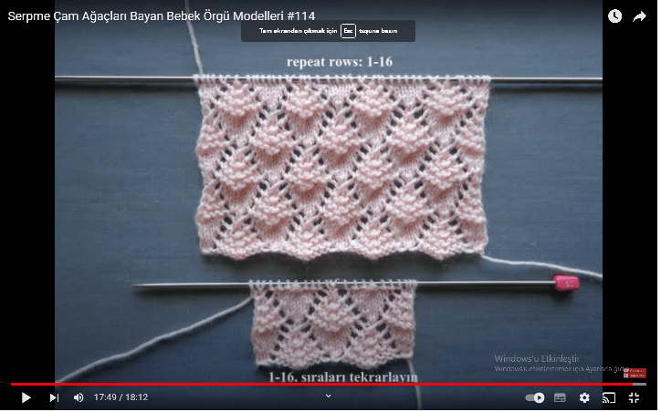 Çam ağacı örgü deseni nasıl yapılır