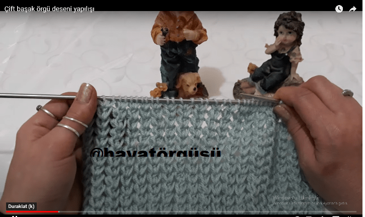 Çift başak örgü deseni yapılışı