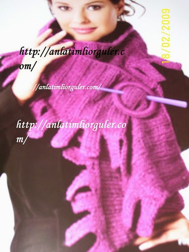 Dilimli örgü atkı modeli