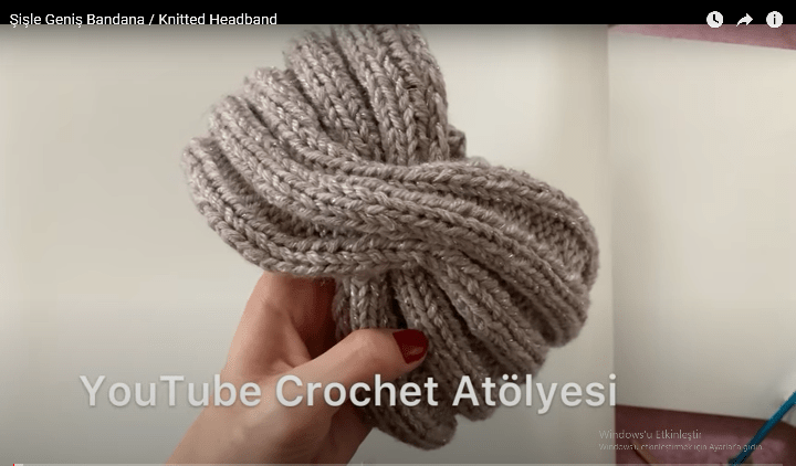 Lastik  burgulu saç bandı yapılışı