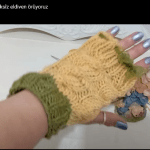 Kurdelalı parmaksız eldiven örüyoruz