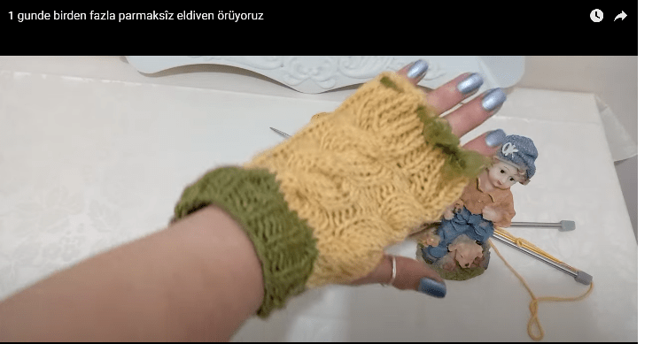 Kurdelalı parmaksız eldiven örüyoruz