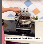 Termometreli ocak üstü fritöz