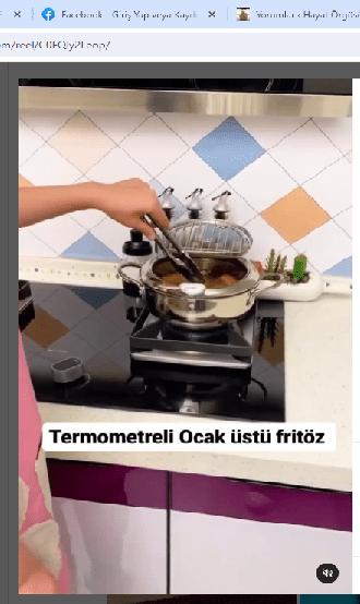 Termometreli ocak üstü fritöz