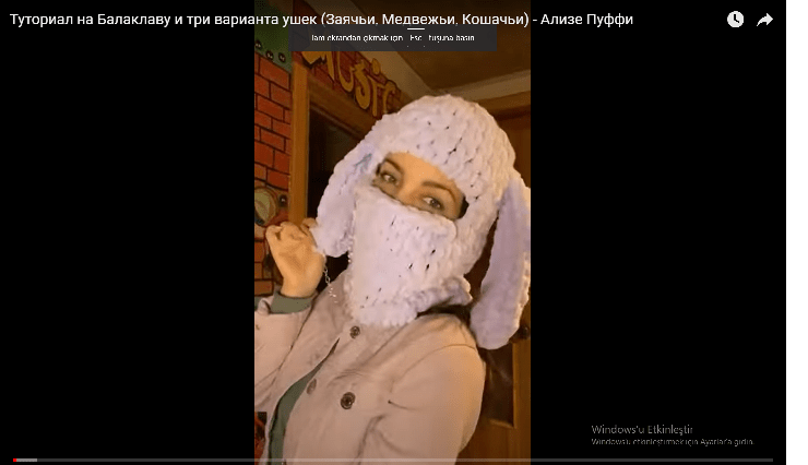 Kulaklı maskeli şapka yapılışı