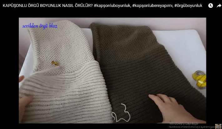 Kapüşonlu örgü boyunluk yapılışı