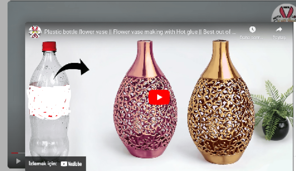 Gazoz şişesinden çok şık vazo yapılışı