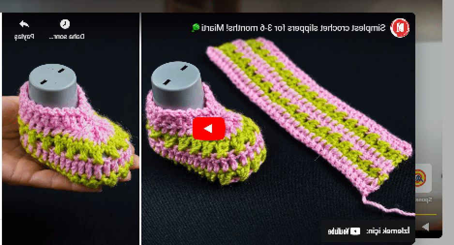 Tek parçadan bebek patik yapılışı