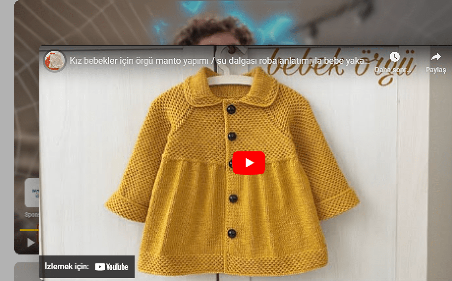 Örgü çocuk palto yapılışı
