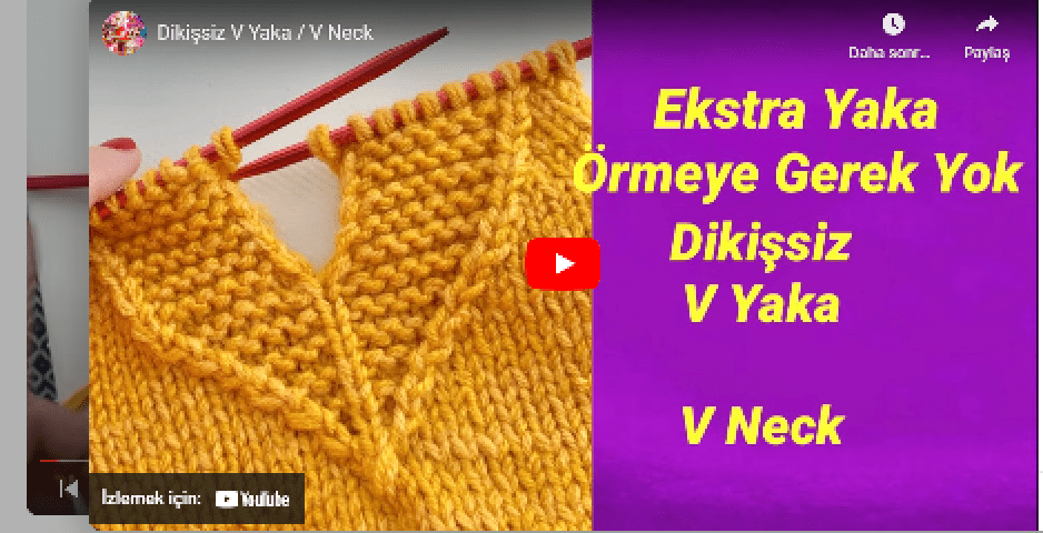 Dikişsiz V yaka yapılışı