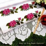 dantel güllü havlu kenarı