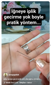 İğneye iplik geçirme en pratik yöntem