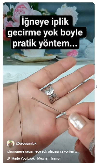 İğneye iplik geçirme en pratik yöntem