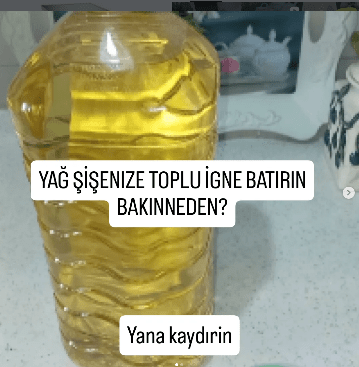 Yağ bidonunuza 1 toplu iğne batırın bakın neden