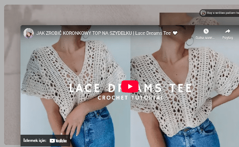 V yaka tığ işi bluz yapımı