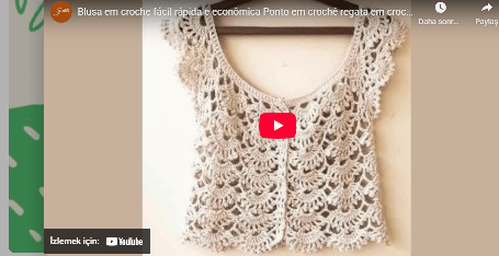 Tığ işi düşük kollu bluz yapılışı