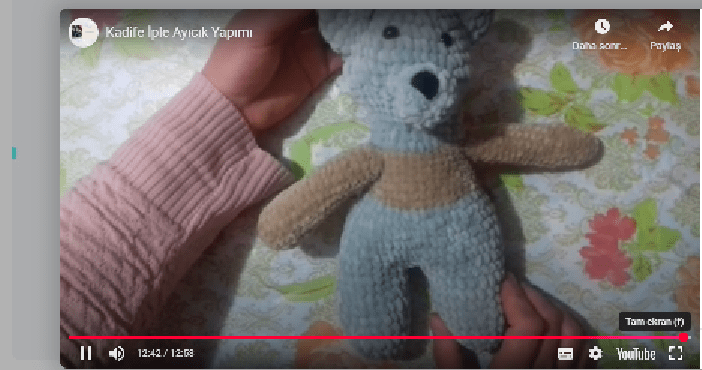 Kadife ip ile ayıcık yapılışı